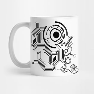 Black Electronic Circuit Board Mug